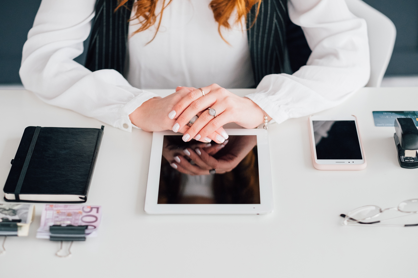 social media manager business workplace tablet